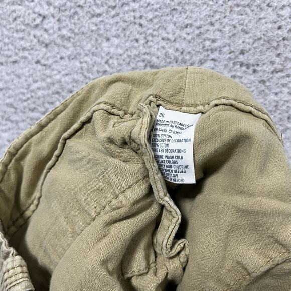 American Eagle Cargo Shorts Mens 30 Tan Khaki Ripstop Military Y2K Cotton Long - Picture 3 of 15